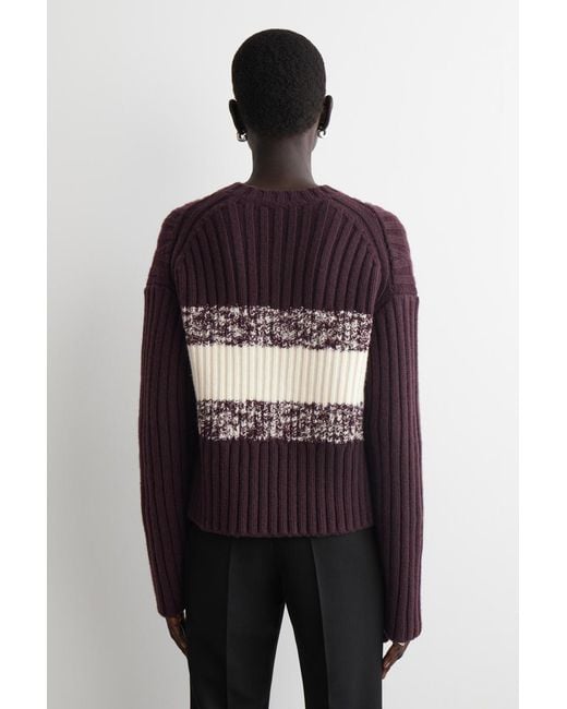 COS Textured Merino Wool V-Neck Sweater