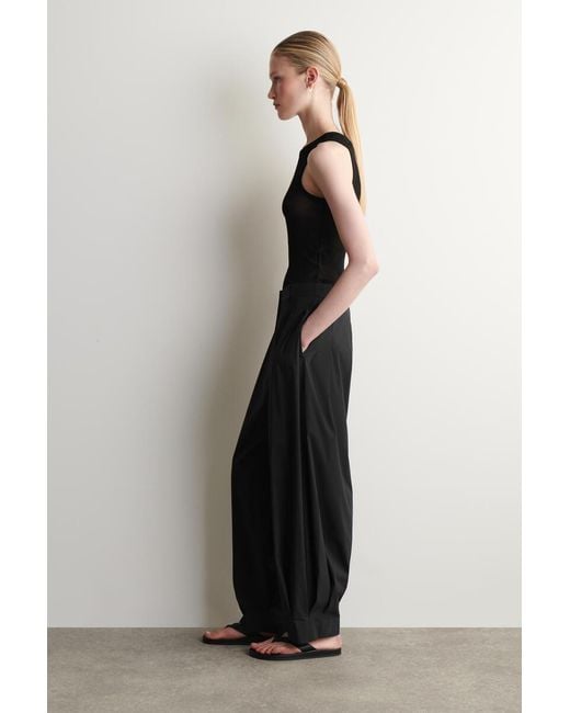 COS Black Ribbed Silk Tank Top