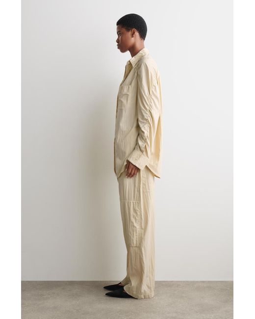 COS Natural Crinkled-Silk Shirt