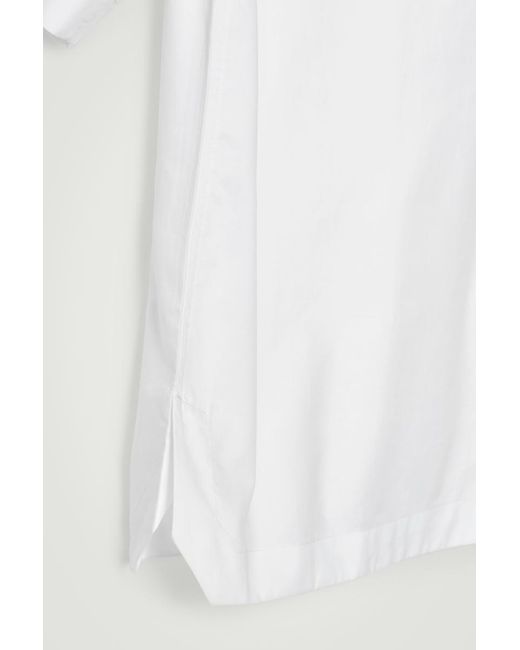 COS White Boxy Short-Sleeved Cotton Shirt for men