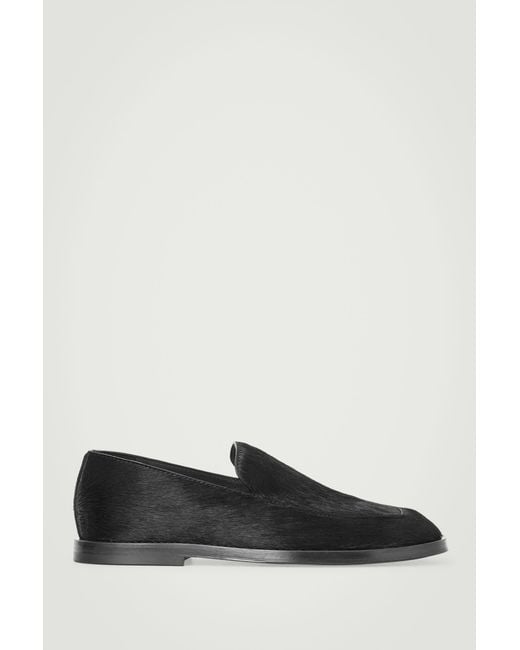 COS Black The Pony Hair Loafers for men