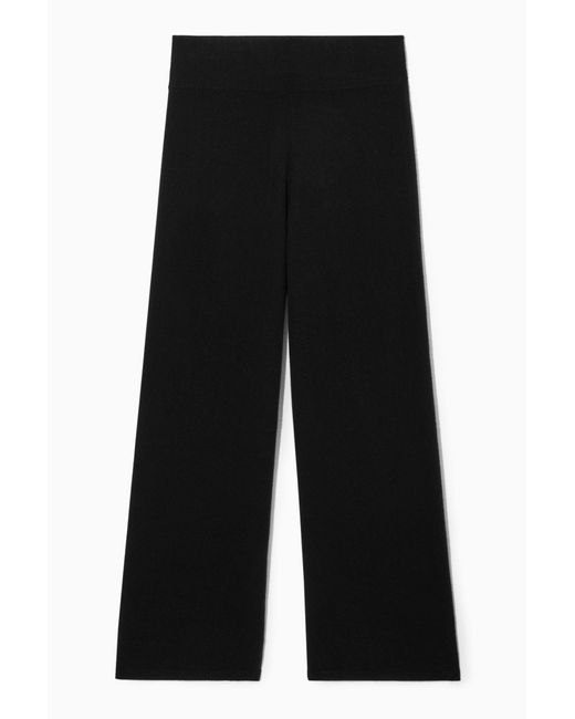 COS Black Wide-leg Pure Cashmere Pants