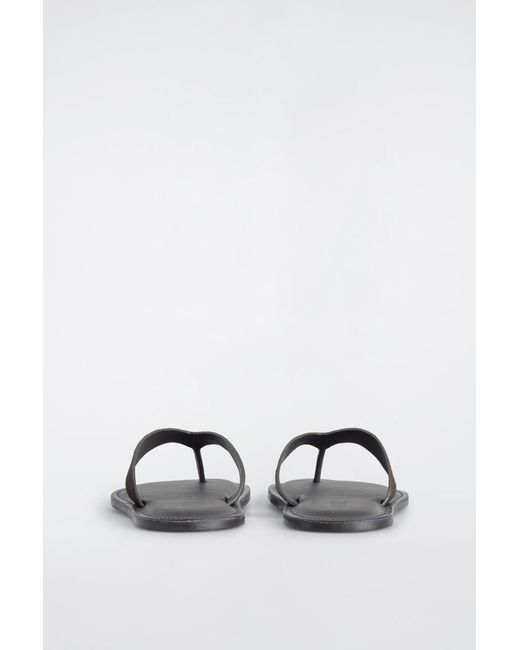 COS Black Leather Flip Flops for men