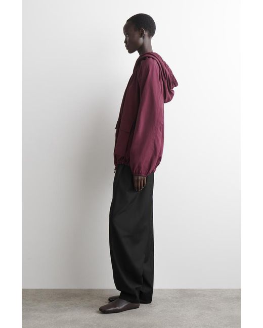 COS Purple Technical Hooded Parka Jacket