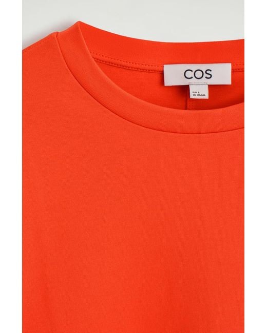 COS Red Oversized Boxy Cotton T-Shirt