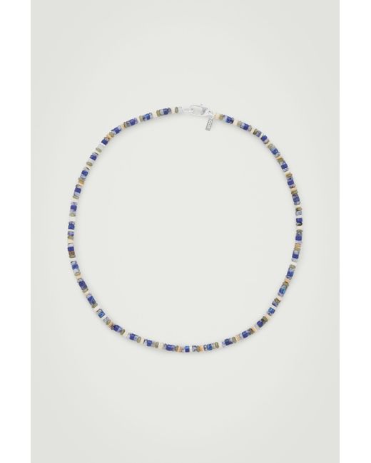 COS White Semi-precious Beaded Necklace for men