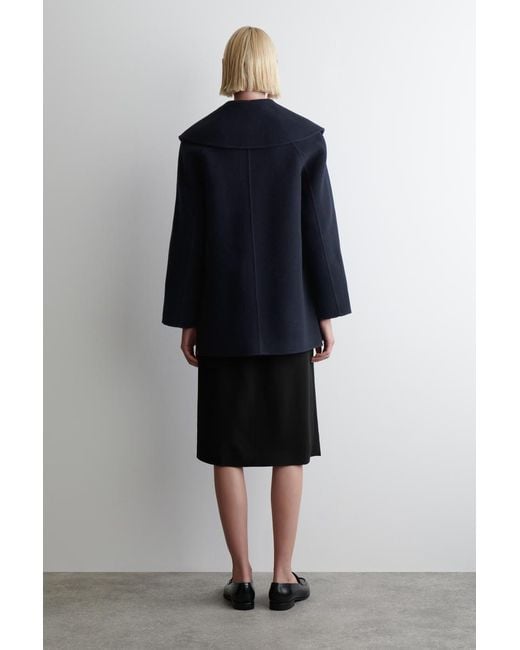 COS Blue Collared Double-Faced Wool Jacket