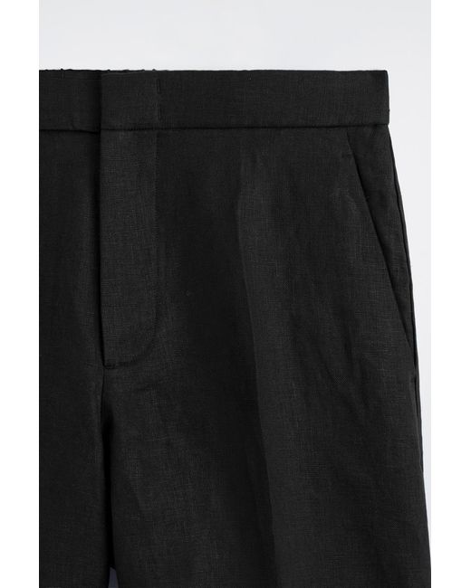 COS Black Tailored Linen Shorts for men