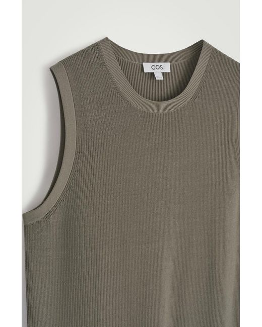 COS Gray Fluid Knitted Tank for men