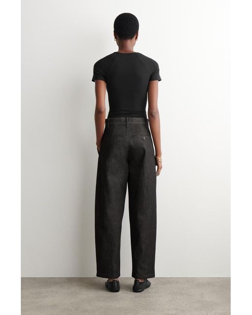 COS Black Relaxed-Fit Wide-Leg Denim Trousers