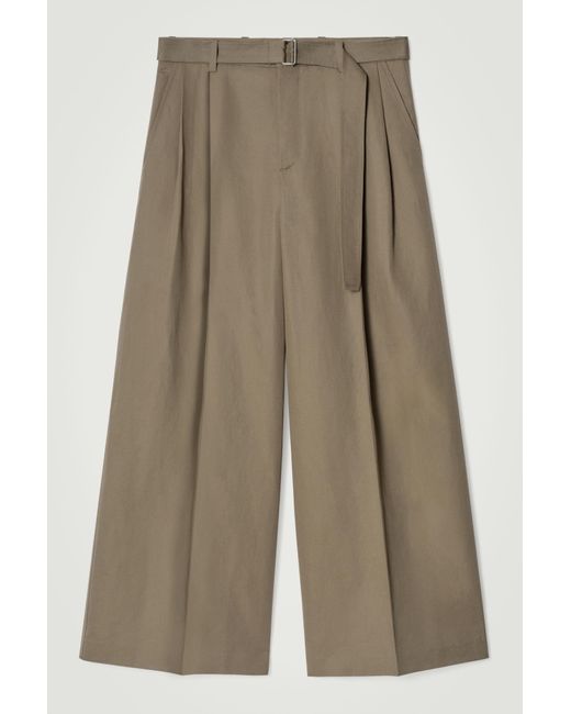 COS Natural Belted Extra Wide-leg Trousers for men