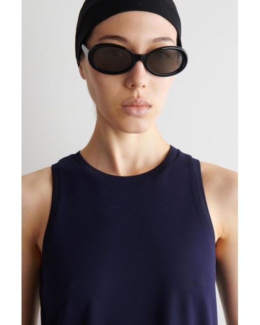 COS Blue Panelled Sleeveless Midi Dress