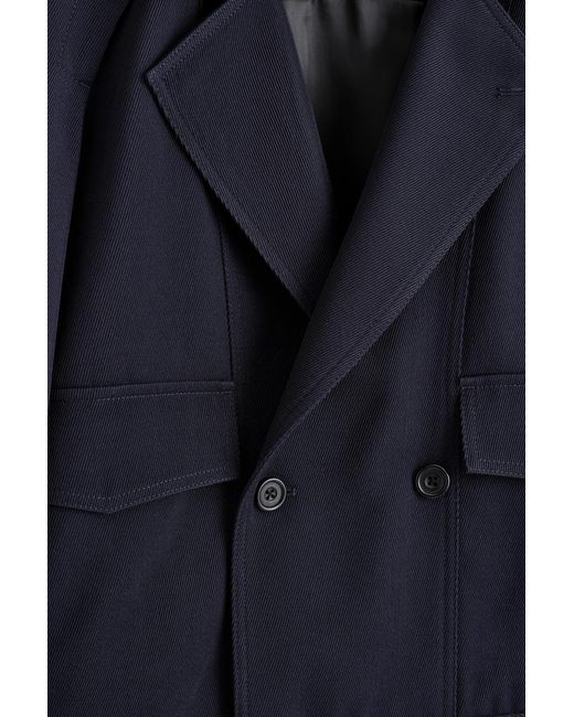 COS Blue Wool-Blend Double-Breasted Jacket for men