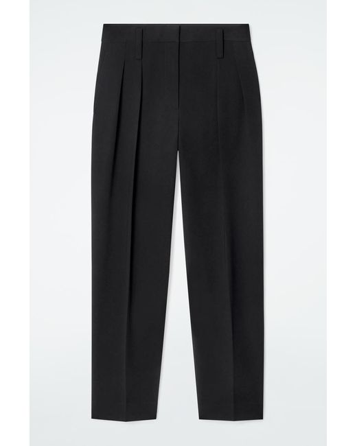 COS Black Fluid Tailored Straight-Leg Trousers