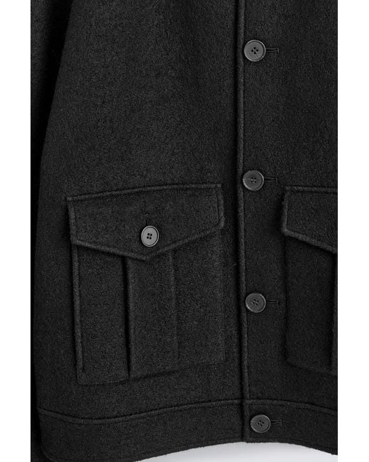 COS Black Boiled-Wool Jacket for men