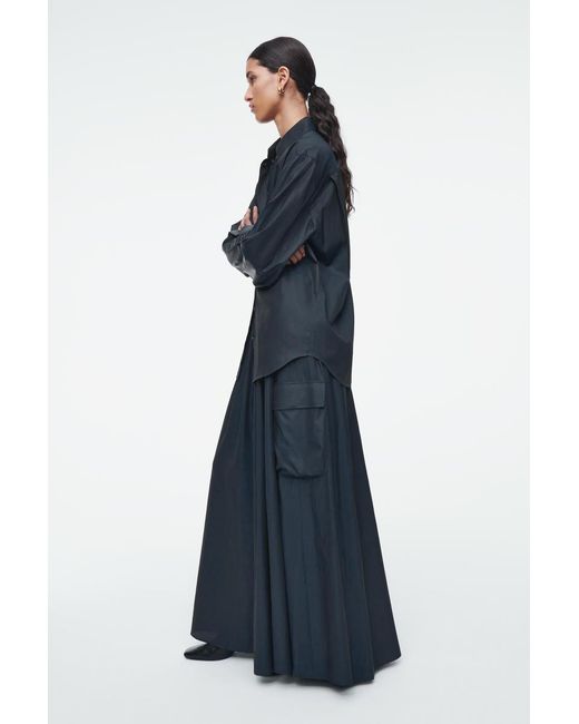 COS Blue Utility A-line Maxi Skirt