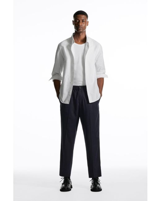 COS Blue Tapered Elasticated Trousers for men