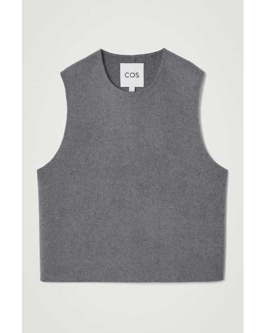 COS Gray Double-faced Wool Vest for men