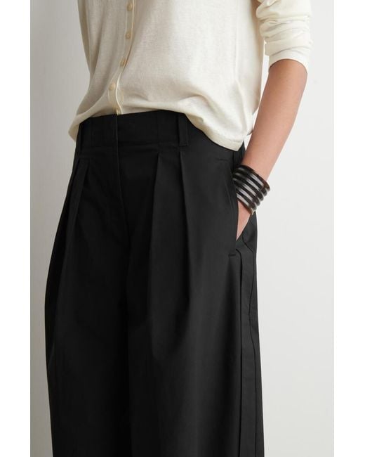 COS Black Pleated Tapered Utility Pants