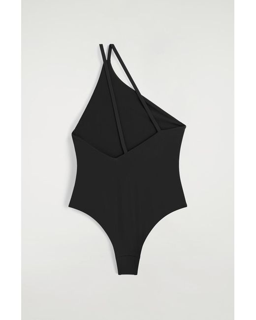 COS Black Asymmetric Double-Faced Swimsuit