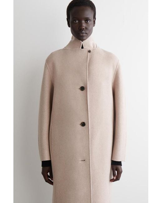 COS Natural Double-Faced Wool Long Coat