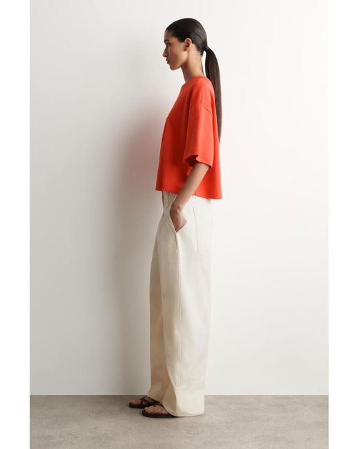 COS Red Oversized Boxy Cotton T-Shirt