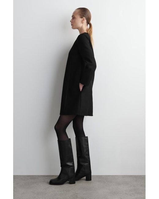 COS Black Long-Sleeved Wool Mini Dress