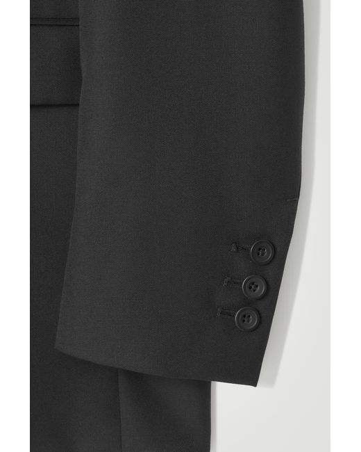 COS Gray Relaxed Double-breasted Wool Blazer for men