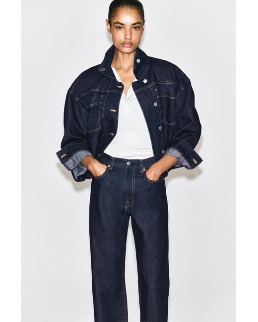 COS Blue Chord Straight-Leg Jeans
