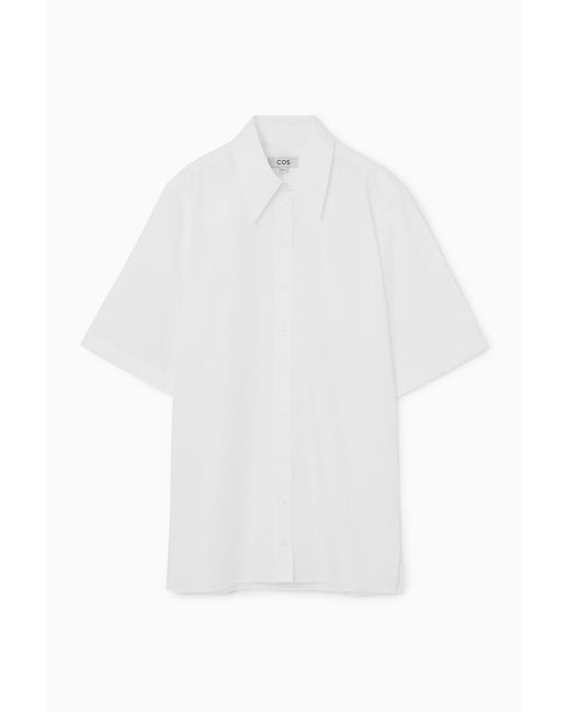 COS White Short-sleeved Tunic Shirt