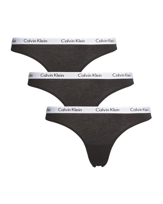 Calvin Klein Cotton 3 Pack Thongs - Carousel in Black - Save 29% - Lyst