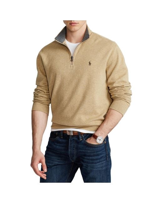 Polo Ralph Lauren Luxury Jersey Quarter Zip Sweater for Men | Lyst