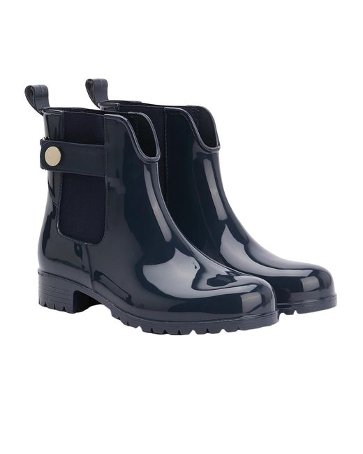 Tommy Hilfiger Ankle With Metal Detail Wellington Boots in Blue | Lyst