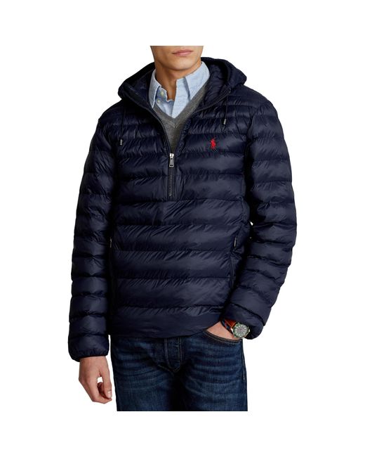 Polo Ralph Lauren Packable Hooded Pullover Jacket in Blue for Men | Lyst