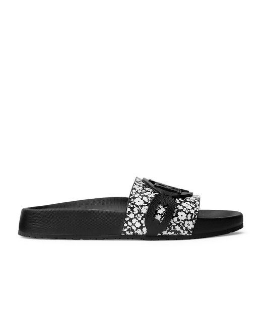 faux leather pool slides