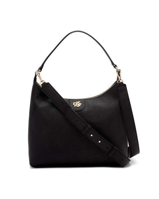 DKNY Carol Large Pouchette Handbag in Black/Gold (Black) - Lyst