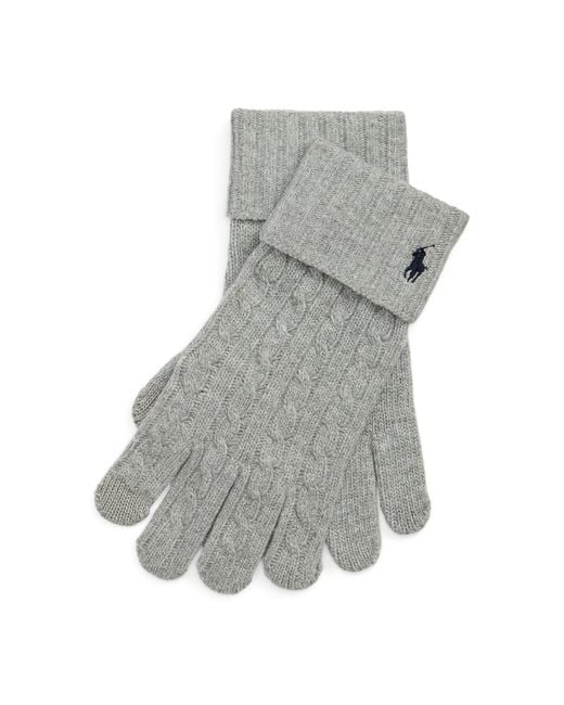 Polo Ralph Lauren Cable-Knit Wool-Blend Touch Mode Handschuhe in Grau für  Herren | Lyst DE