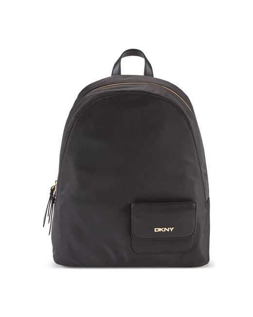 DKNY Livvy Backpack Handbag in Black/Gold (Black) | Lyst UK
