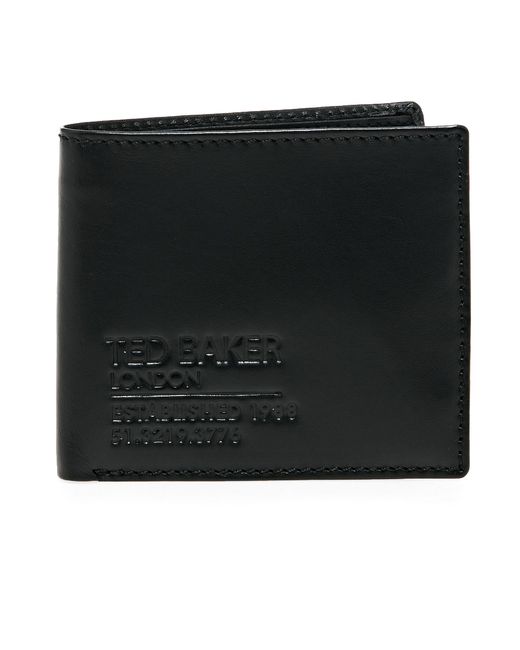 Ted Baker Groote Leather Bifold Wallet With Coin Pocket Wallet in Black ...