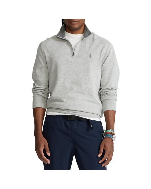 Polo Ralph Lauren Luxury Jersey Quarter Zip Sweater in Grey for Men | Lyst  UK
