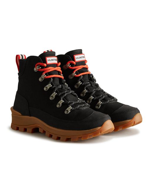 HUNTER Canvas Desert Commando Boot Boots in Black Lyst