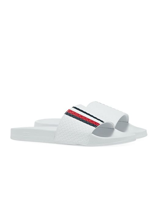 tommy jeans sliders white