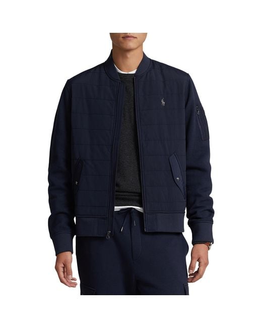 Polo Ralph Lauren Hybrid Bomber Jacket in Blue for Men Lyst