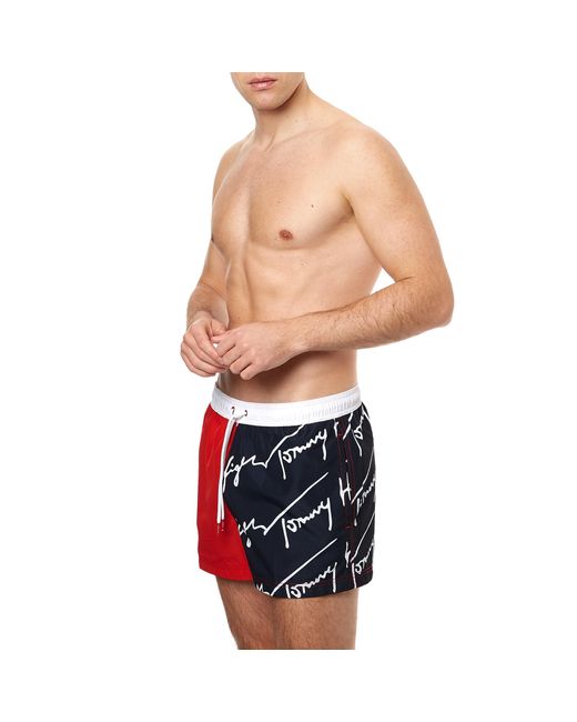 Tommy Hilfiger Slim Fit Drawstring Swim Shorts for Men | Lyst