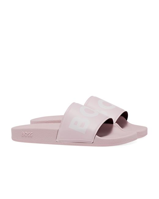 pink hugo boss sliders