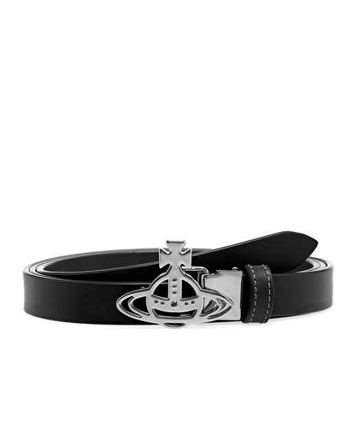 Cintura Pelle Belts Small Line Orb Buckle Belt / SilverVivienne