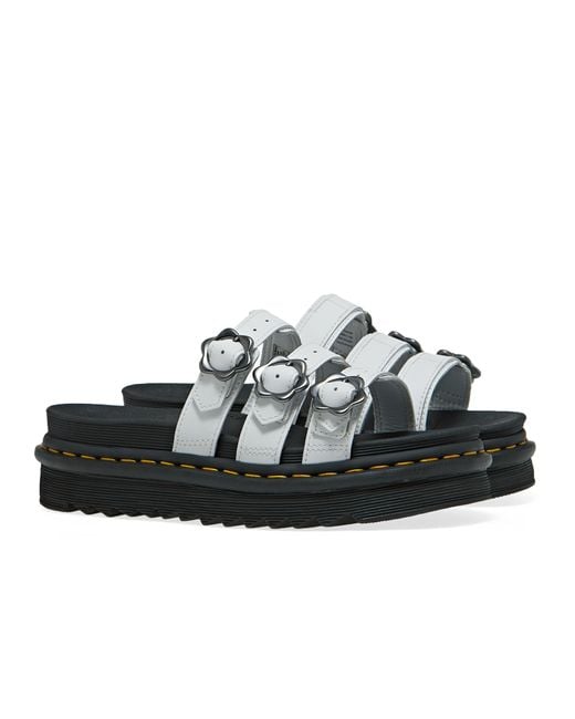 Dr. Martens Blaire Slide Flwr Sandals in Black | Lyst