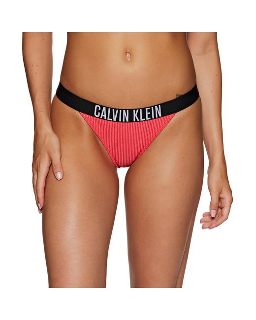 Calvin Klein Intense Power Bikini Bottoms in Red | Lyst