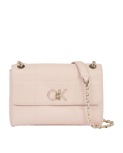 Calvin Klein Re-lock Ew Conv Xbody Quilt Handbag in Pink | Lyst