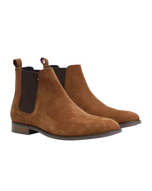 Tommy Hilfiger Casual Hilfiger Nubuck Chelsea Boots in Brown for Men | Lyst